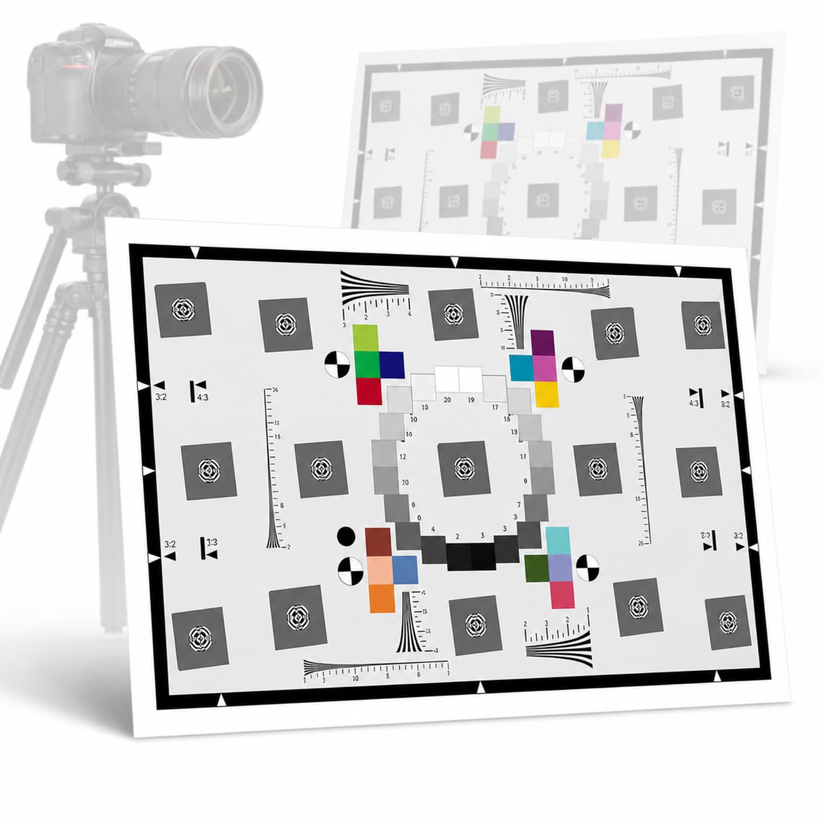 Carta De Prueba De Resolución De Cámara, Carta De Prueba De Resolución con Precisión De ±5 μm, Papel Fotográfico De Grado óptico De 0,25 Mm para Calibración De 756mm*426mm