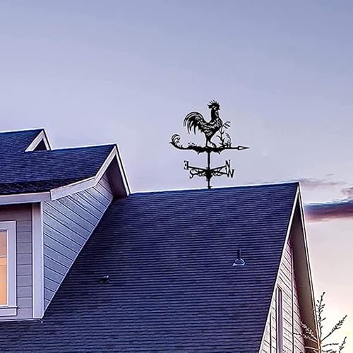 Yiouekiun Rooster Chicken Weathervane Stainless Steel Garden Stake Wind Vane Measurement Tools Wind Direction Indicator Weather Vane (A) #TOP6