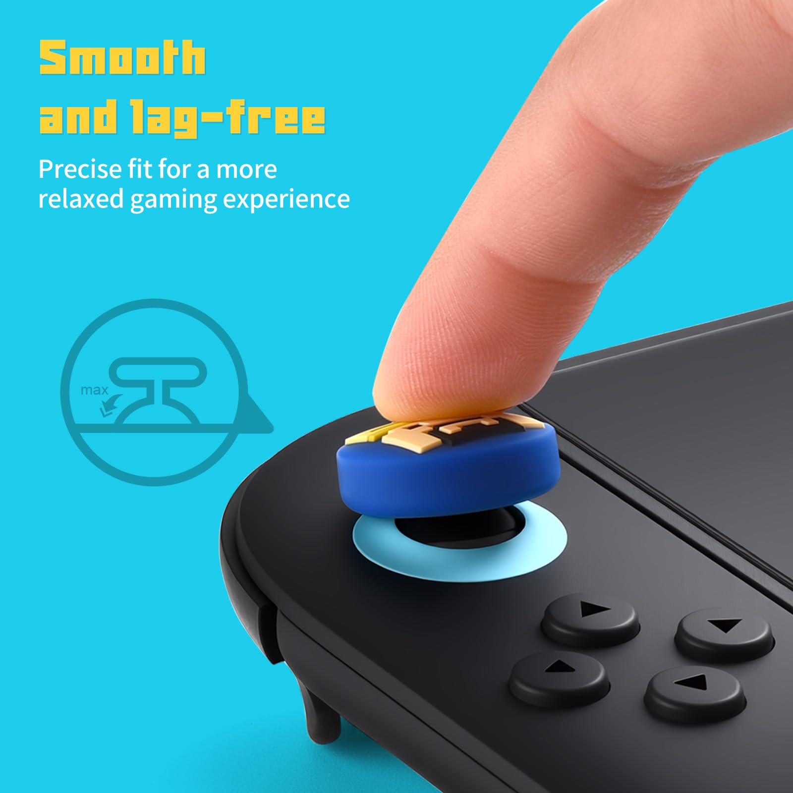 Funlab x Dave the Diver Jointly-Designed Switch 2 Silicone Thumb Grips Caps, Button Covers, Joysticks Anti-Slip Cap Analog Stick Cover, Comfortable Grip Button Caps for Switch 1 Pro Controller (4PCS) — view 7