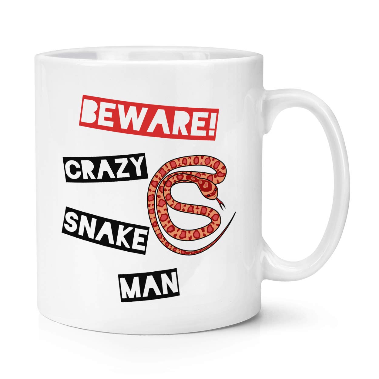 Beware Crazy Snake Man 10oz Mug Cup