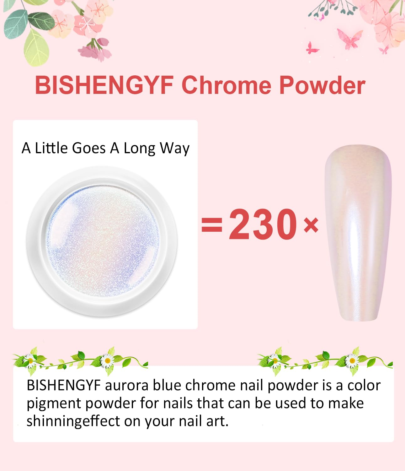 Zestaw dla początkujących Chrome Nail Powder: Nasz zestaw chromowanych proszków do paznokci zawiera różne kolory chromowanych proszków do paznokci Aurora, takie jak biały proszek, żółty proszek, czerw