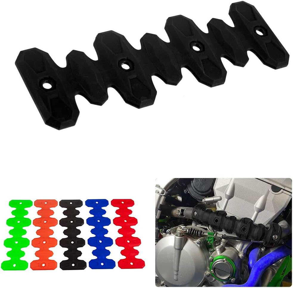 Short Elastomer Pipe Guard Flexible Exhaust Heat Shield Protector Universal for 4-stroke Motorcycle with 27mm-51mm Exhaust Pipe (Black)