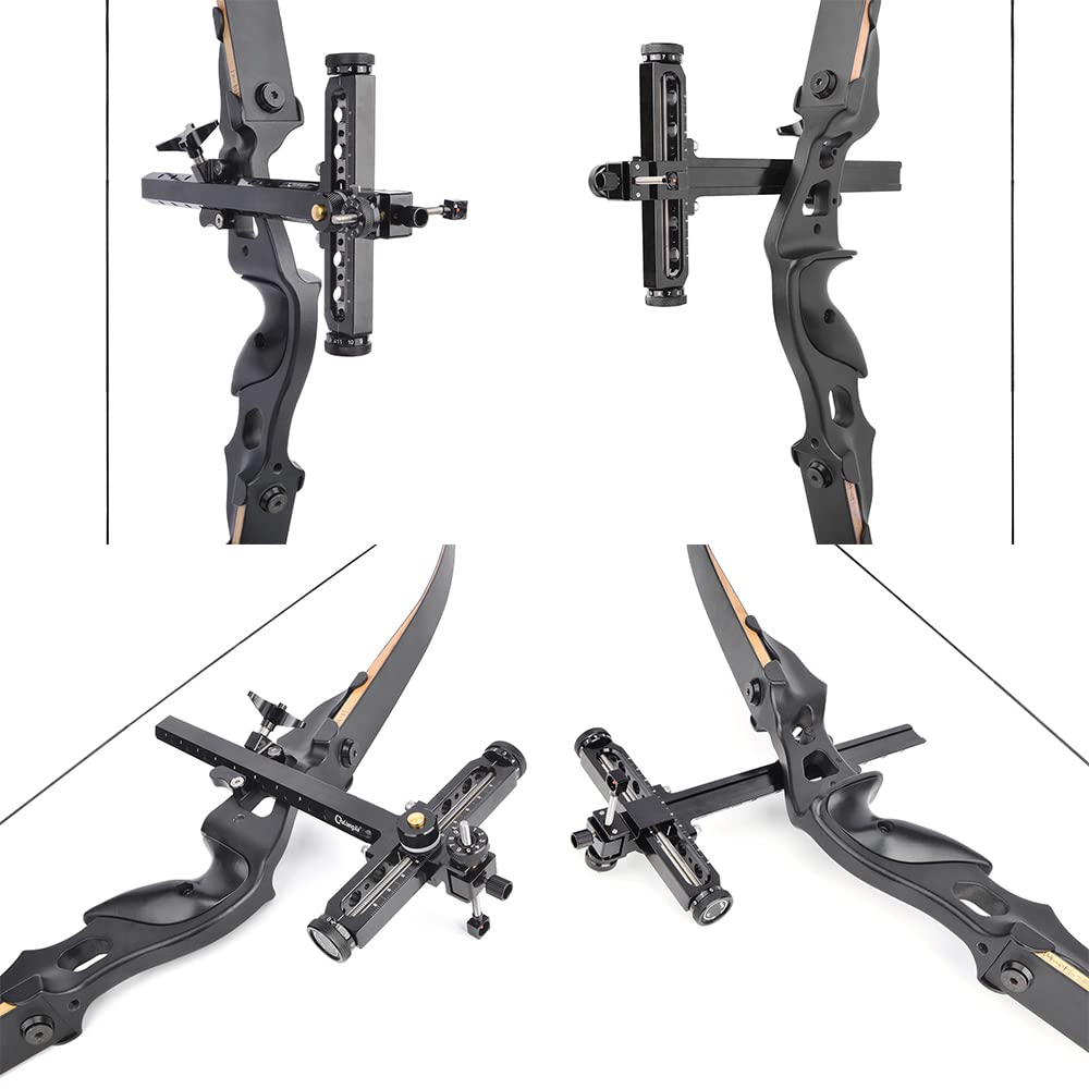 SHARROW 1 Pin Tiro con Arco Mira de Arco Recurvo 9 Pulgadas Aluminio Vista de Arco Competitiva Forma de T Vista de Ajuste Rápido para Arco Recurvo de Competición