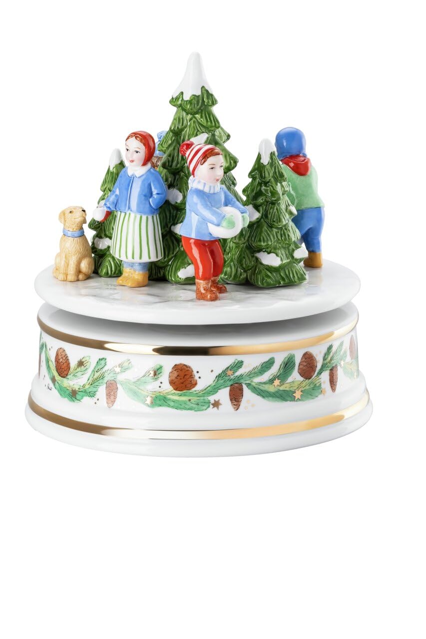 Hutschenreuther Weihnachten Sammelkollektion 2025 "Weihnachtsspiele Spieluhr groß XXL; Höhe 16 cm/Ø 15 cm; Melodie: Ihr Kinderlein kommet; limitiert auf 499 Exemplare