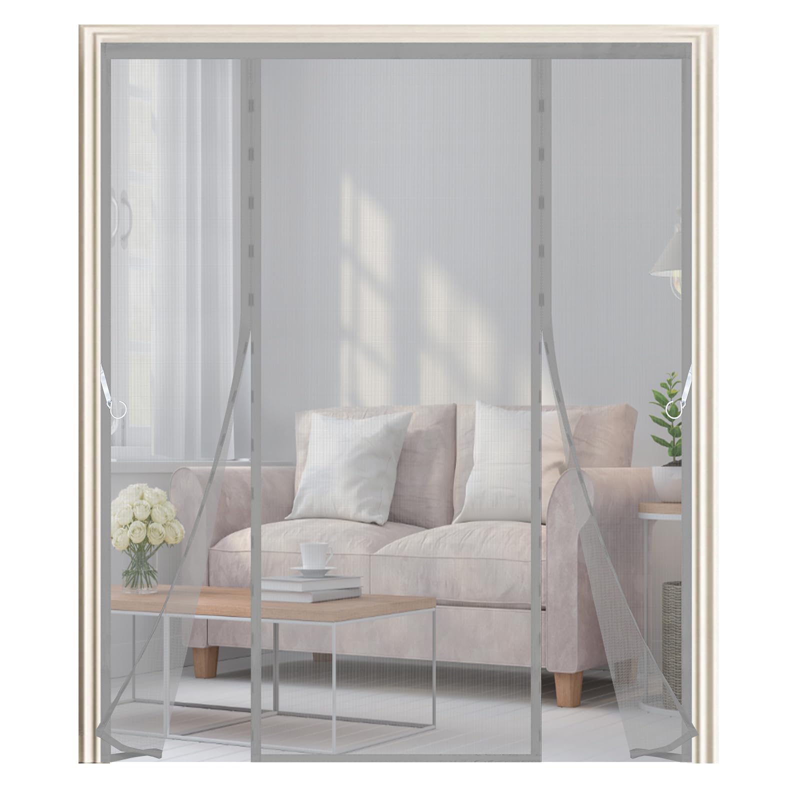 AMZERO Moustiquaire Porte Fenetre Magnetique, 175x250cm