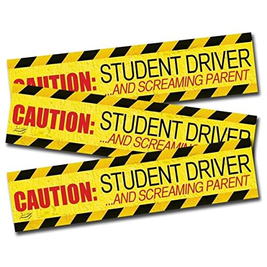 Zento Deals "Caution Student Driver and Screaming Parent Car Magnet Funny New Driver Magnet 12" X 3" (3 Pack)