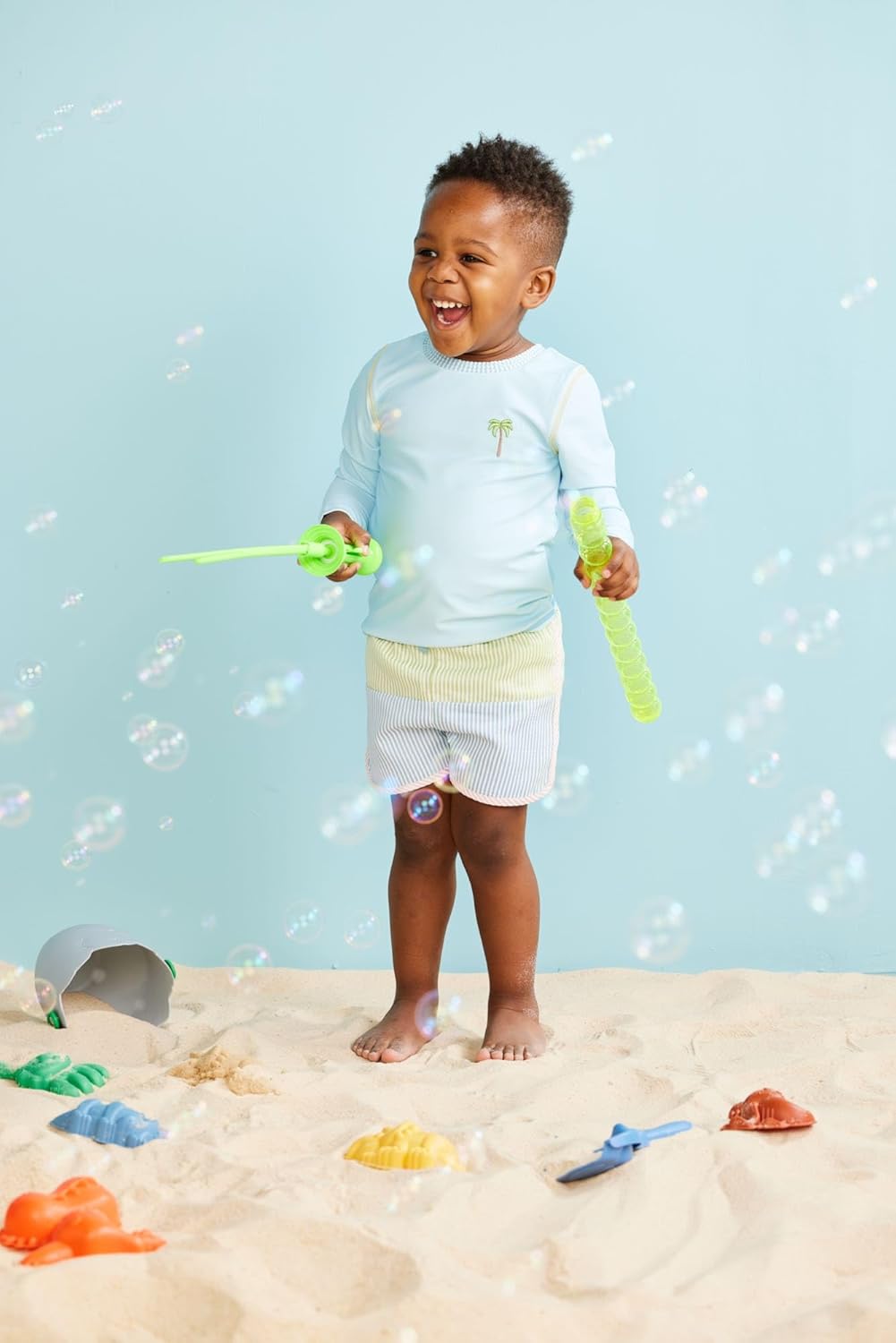 Mud Pie Children's Seersucker Rashguard Set; 6-9M