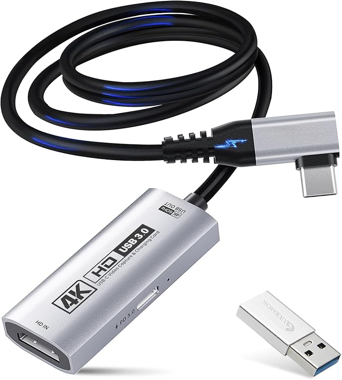 Guermok 4K 60 FPS & 1080P 240 FPS HDMI-Capture-Karte für Streaming, USB