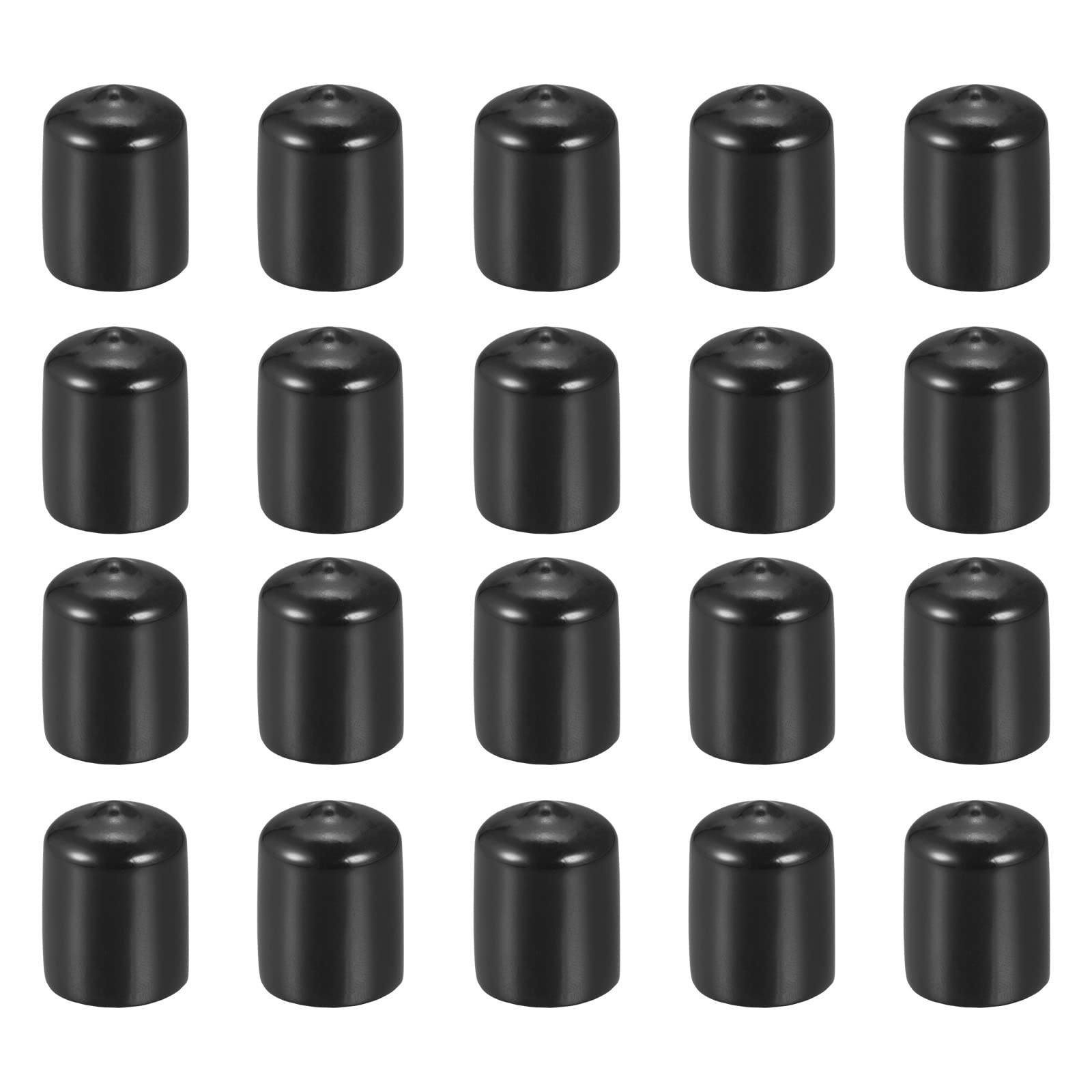 Protectores de rosca negros de 18 mm DMiotech para tornillos y patas de muebles (Paquete de 20)