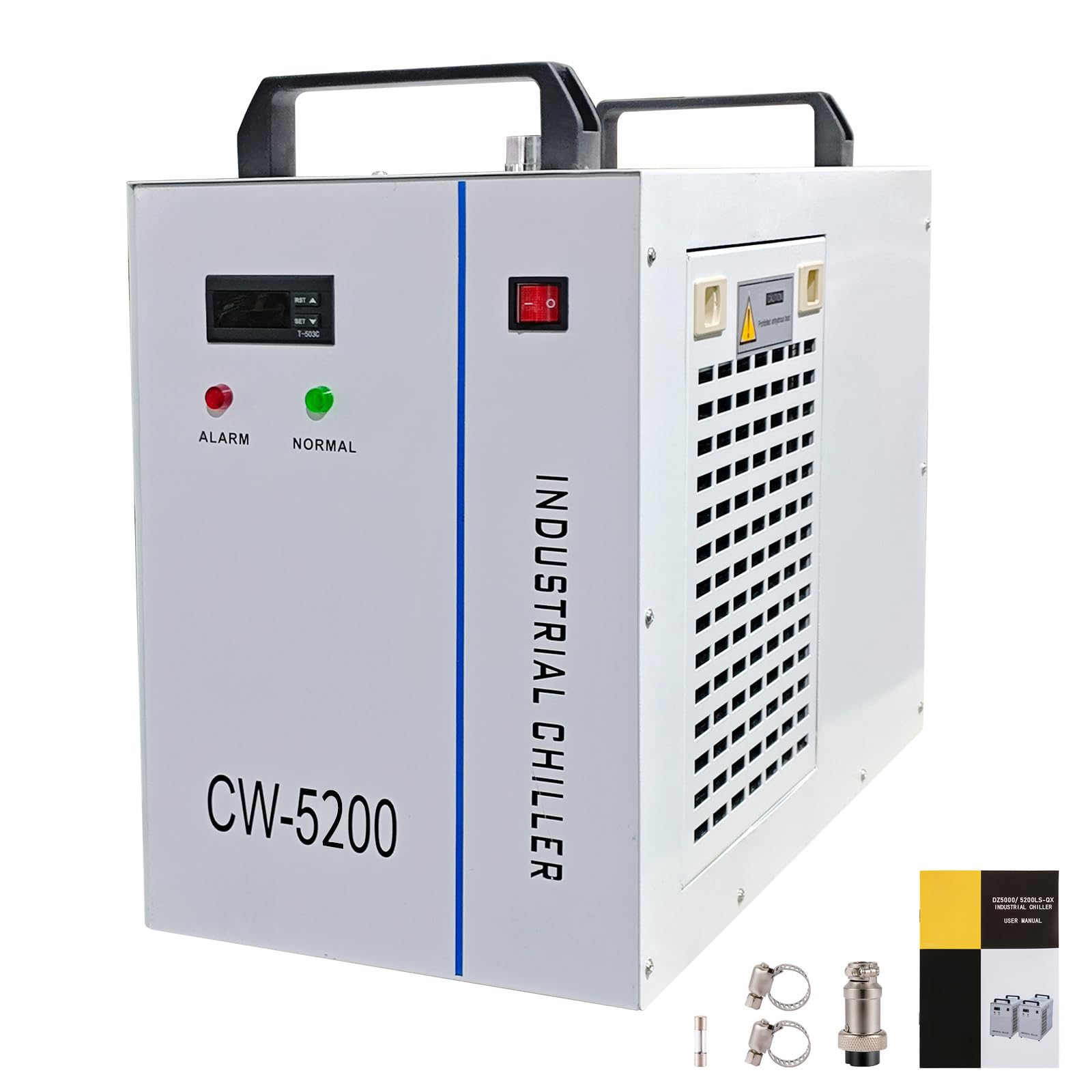 Enfriador de agua Industrial Refrigeración CW-5200,Enfriador De Tubo Láser Co2 Enfriador Industrial Termostato Precido para Máquinas De Grabado CNC/Grabador Láser 80w/130w (CW-5200DG)
