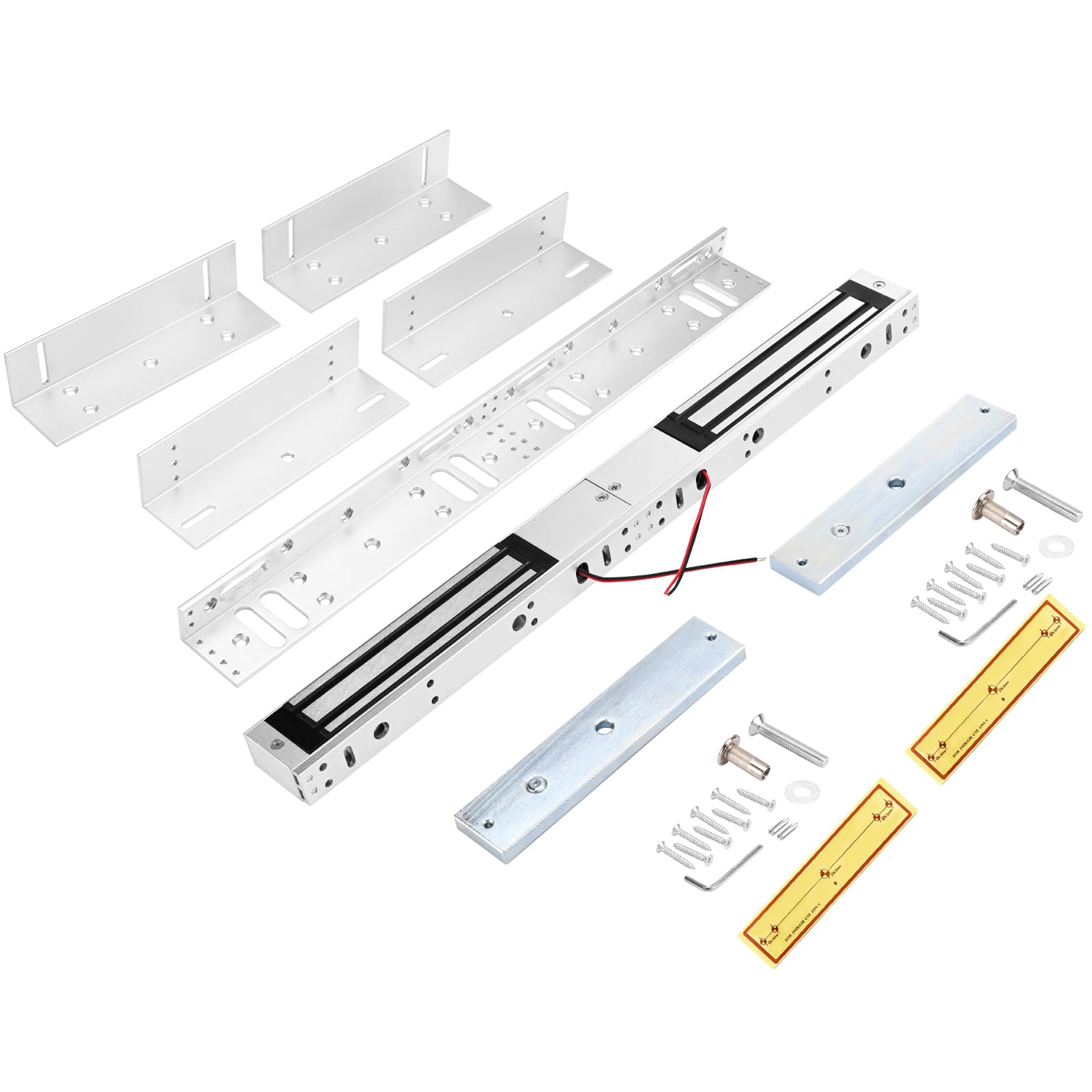 Cerradura magnética 12V para doble puerta con soporte ZL, fuerza 600 y salida de señal de estado