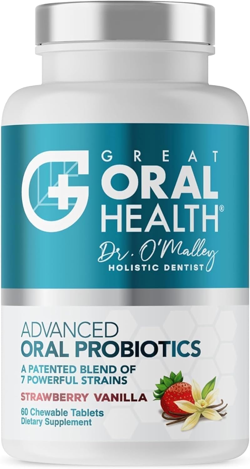 Chewable Probiotics for Mouth — Probiotic — Gum Disease Gingivitis & Bad Breath Treatment Supplement w/BLIS K12 M18 — Dentist Formulated 60 Lozenge Strawberry Vanilla eBook Included