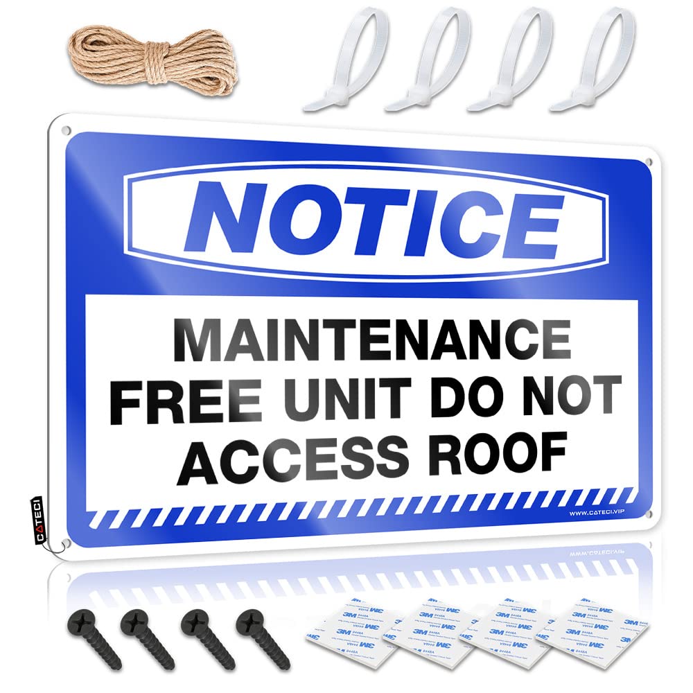 STWNVOITV Warning Signs For Bedroom Notice Maintenance Free Unit Do Not Access Roof Tin Sign Beer Signs For Bar Outdoor Tin Sign(30X40CM)