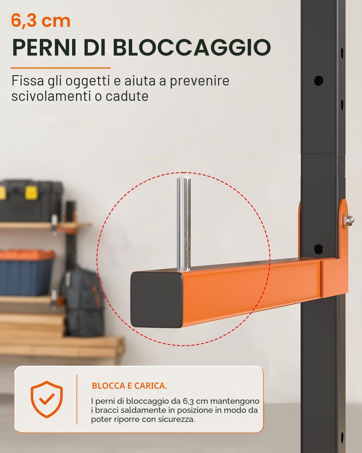 Acools Scaffale per legname, scaffale sopraelevato per garage, supporto da parete resistente, 2 scaffali in legno per organizzare e riporre negozi, organizer da parete in garage (confezione da 4)