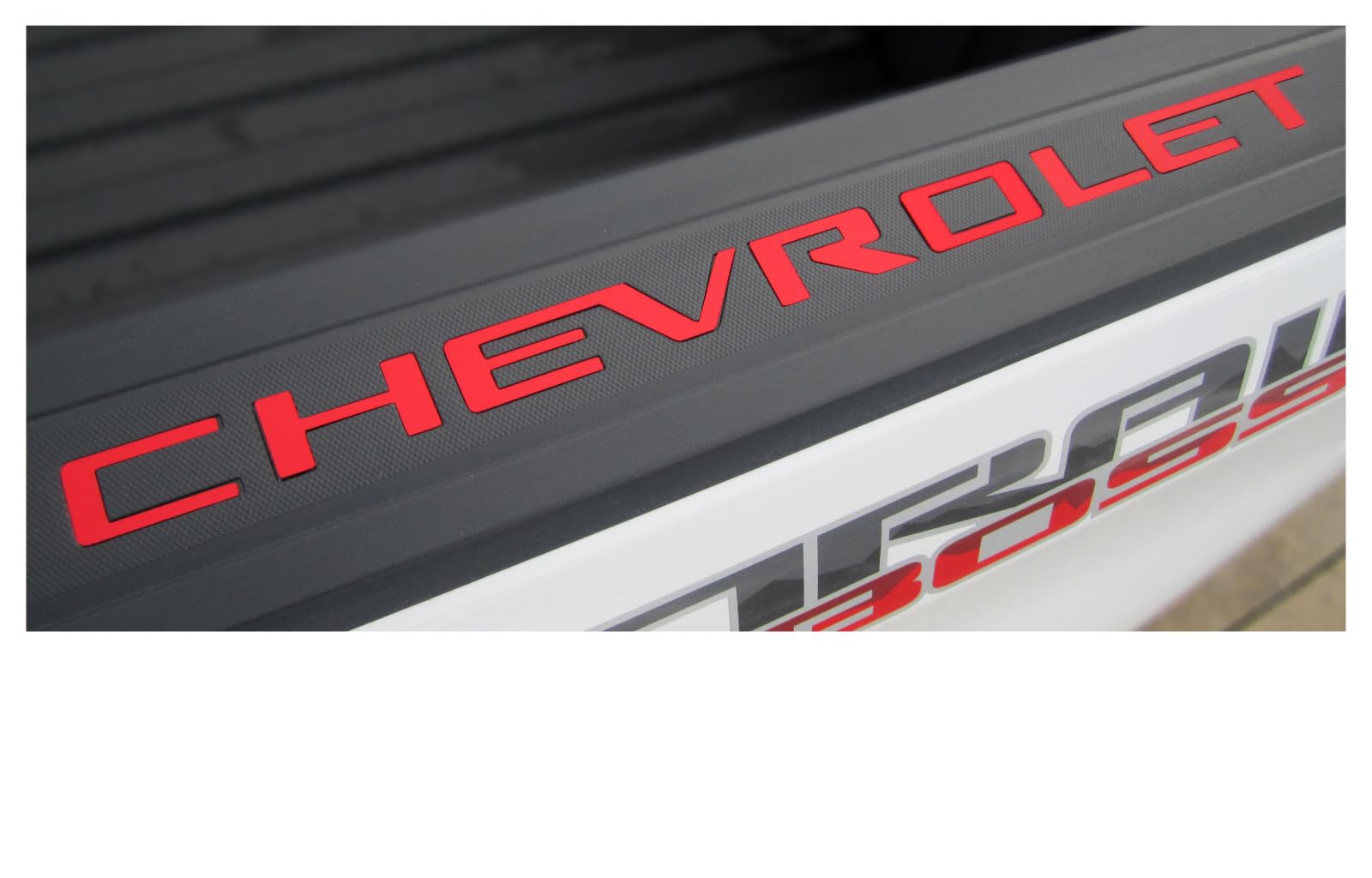 Chevy Silverado Red Bed Rail Cap Rigid Plastic Lettering Kit 2019-2026 GM Licensed