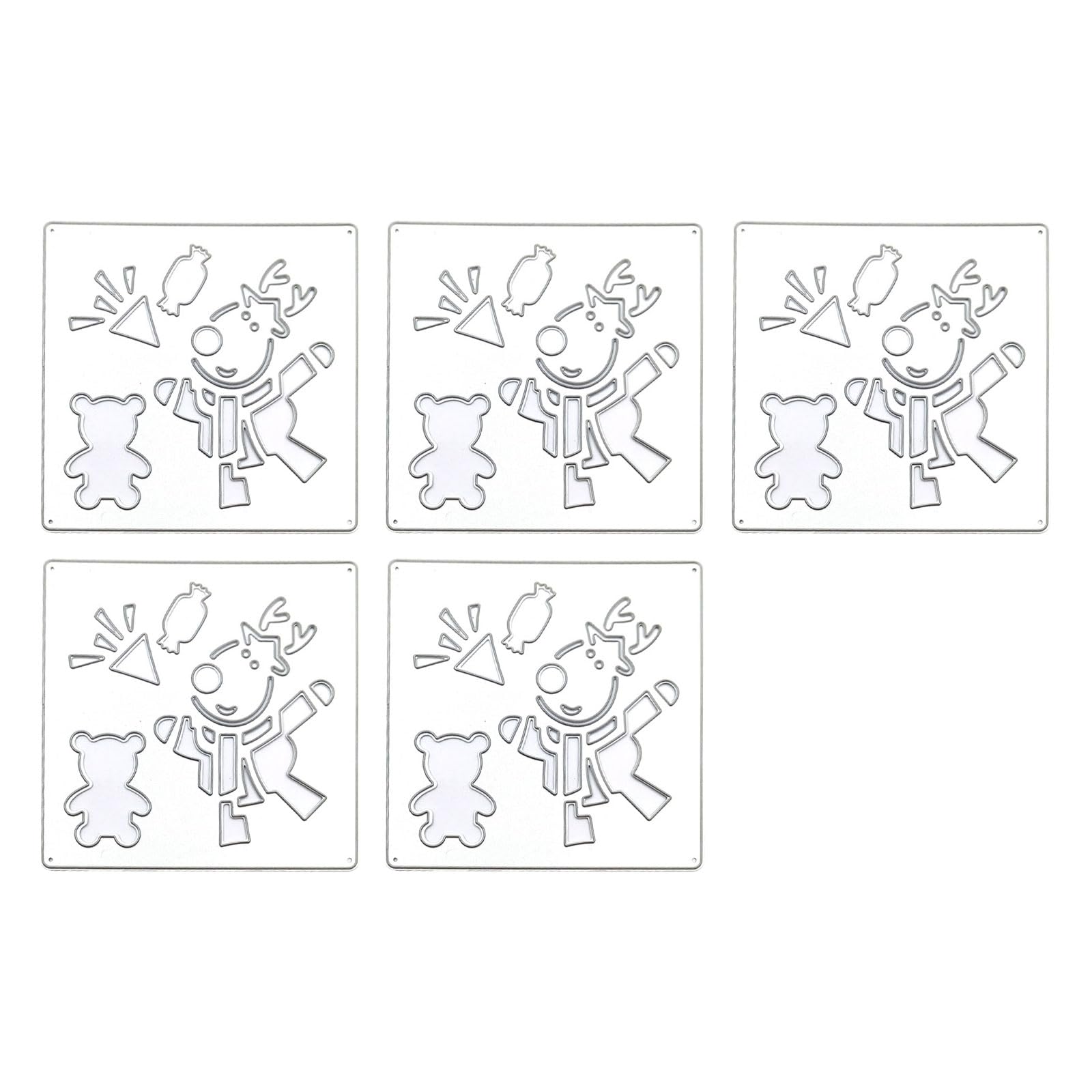 Elnwnnkc 5 Pcs Merry Christmas Metal Die Cut for Greeting Card Making Scrapbooking Decorations Christmas Cutting Dies Stencils