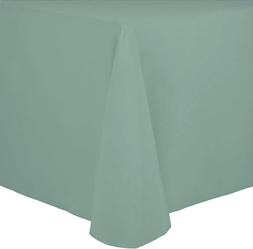 Ultimate Textile Cotton-Feel - Mantel ovalado de comedor fino, 60 x 84 pulgadas, color verde claro