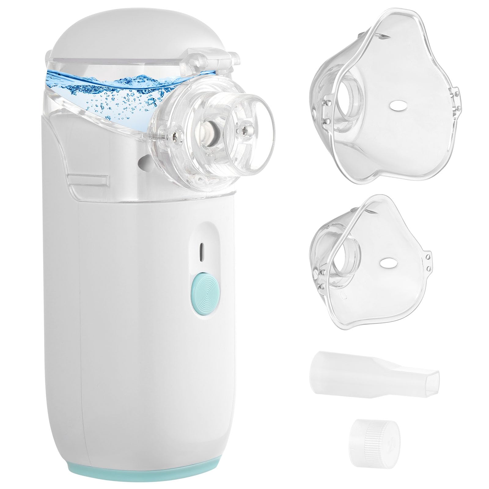 Nebulisateur pour Adultes, Nebulisateur Portable Rechargeable pour Adultes et Enfants, Inhalateur Silencieux pour Enfants avec 2 Masques et Embout Buccal, pour Usage Domestique et en Voyage