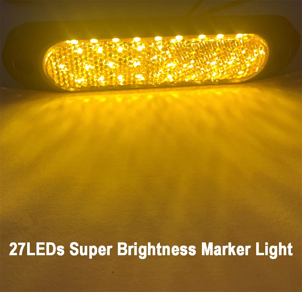 4 Luci LED Laterali Ambra Per Auto, Camion E Barche - Super Luminose Con 27 LED - Foto 4
