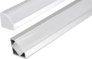 2 MeterLED Eckprofil Eckleiste Aluprofil Alu Schiene LED Leiste für LED-Streifen mit Milchglas Abdeckung