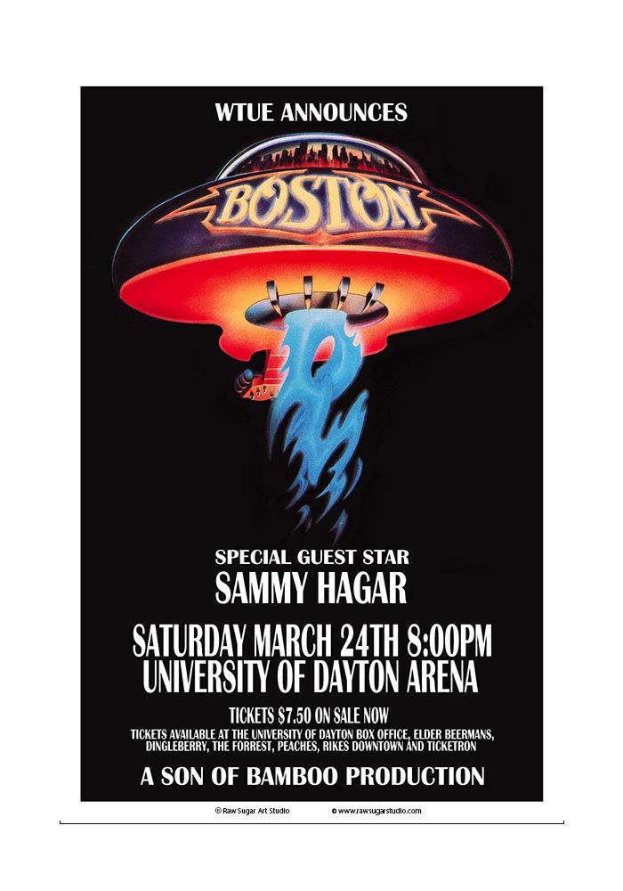 Raw Sugar Art StudioBoston/Sammy Hagar 1979 Dayton Concert Poster