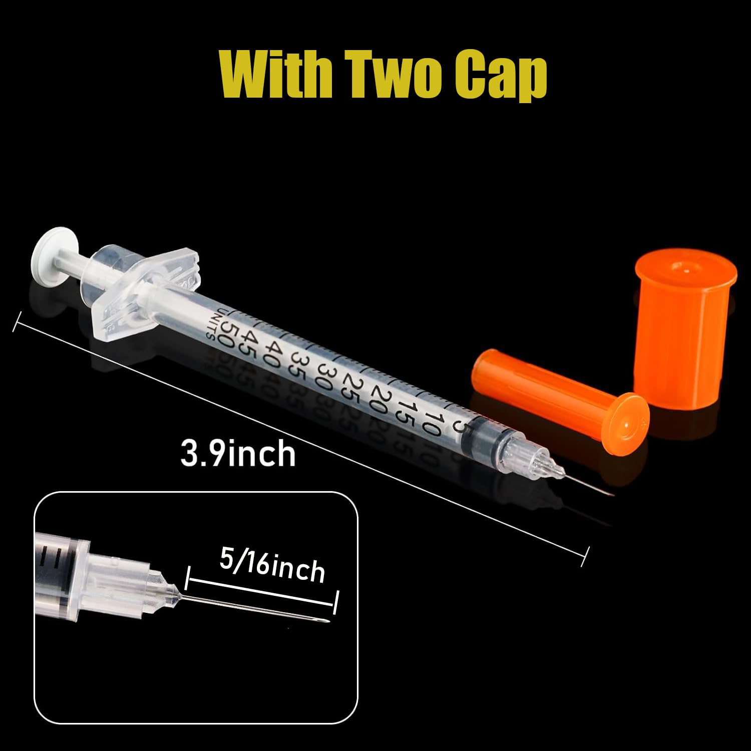 Jeringa de 0,5 ml/cc, 30 G, jeringas de laboratorio científico U-100, paquete individual, paquete de 30