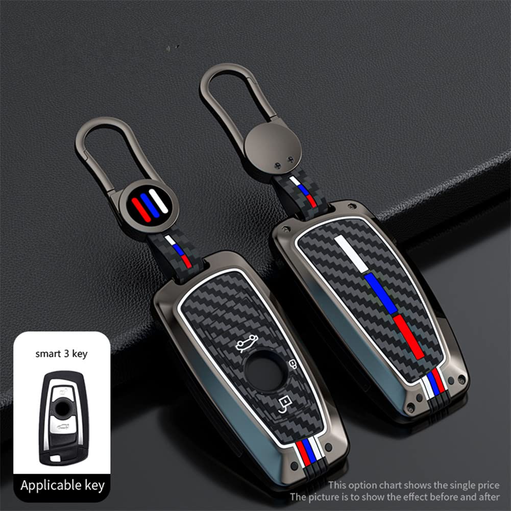 Etui na kluczyki samochodowe ze stopu cynku do serii 1 3 5 F10 F11 F20 F30 F31 F34 G20 G30 X3 F25 X4 I3 M3 M4 z wzorem z włókna węglowego miękki silikon