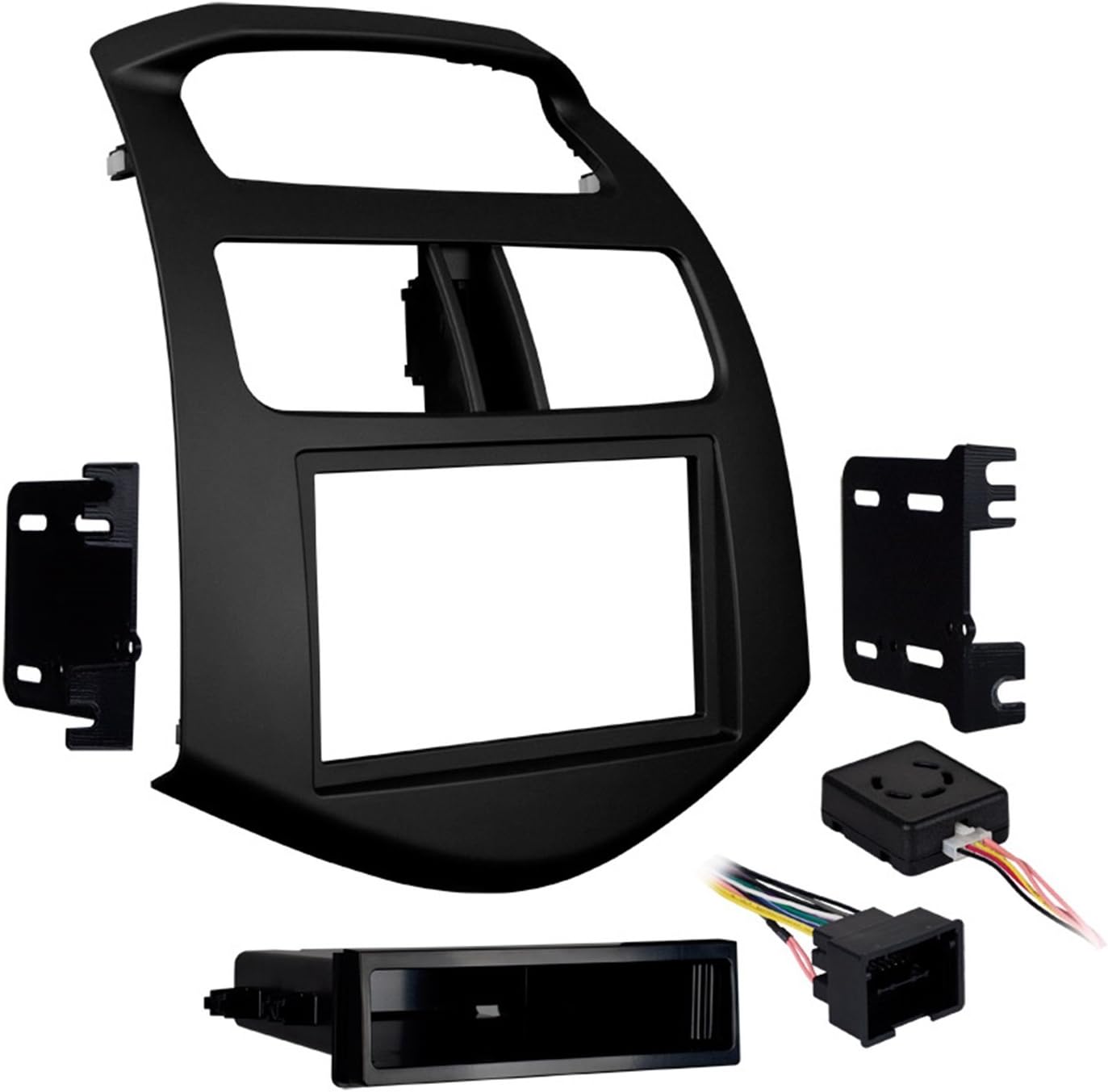 Metra Electronics 99-3309B-LC Single/Double DIN Stereo Installation Dash Kit for 2013-Up Chevy Spark (Matte Black)