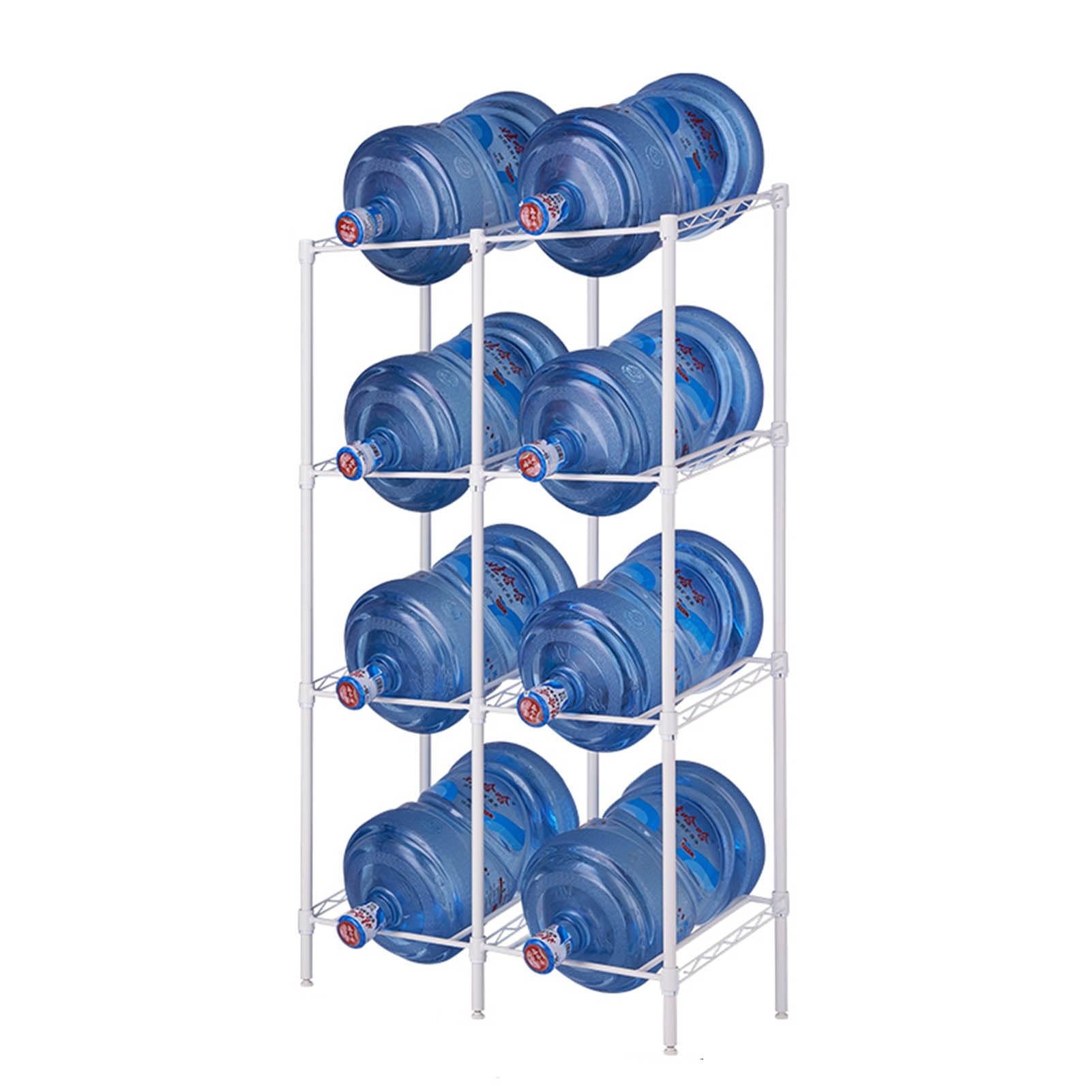 Supporto per secchi, organizer per bottiglie d'acqua, supporto per brocche d'acqua da 5 galloni, supporto per dispenser impilabile per cucina e ufficio, supporto in acciaio al carbonio per impieghi g