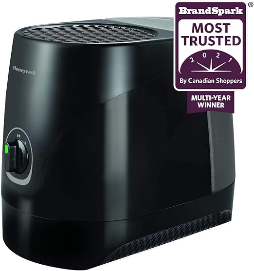 Honeywell HEV320BC Quiet Comfort Cool Moisture Humidifier, Black, with