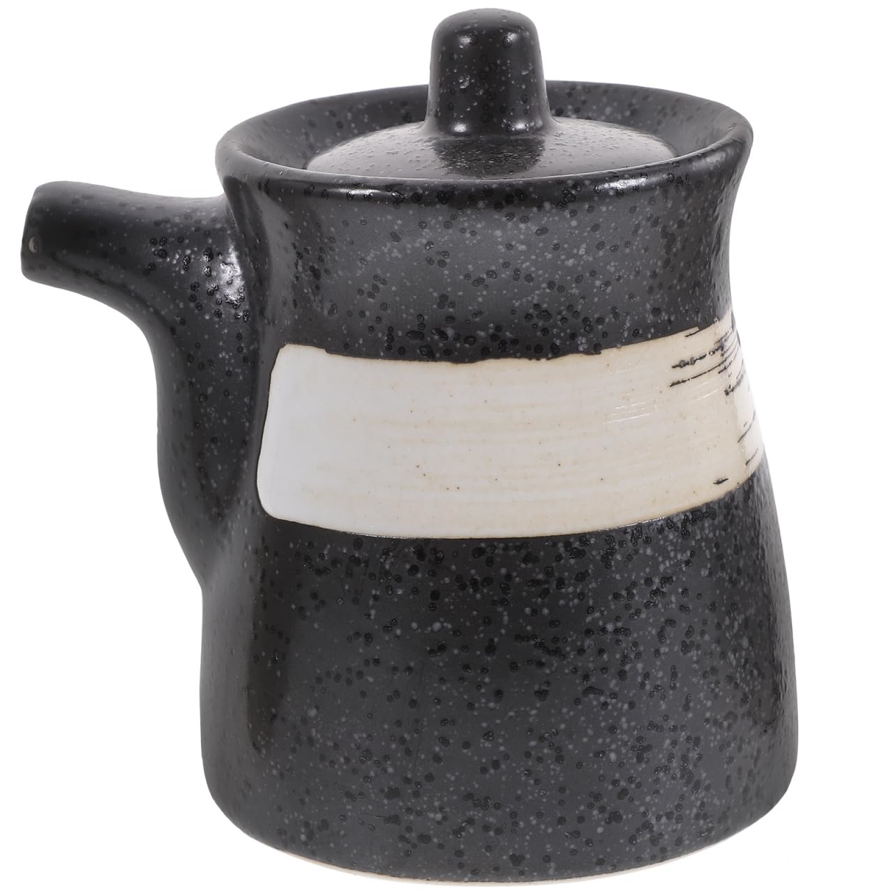 Elegante Keramikflasche 200Ml, Schwarz, Für Sojasauce, Sushi-Essig Und Öl, Präzise Dosierung, Vielseitig Für Küche Und Haushalt | Elegantes Keramikdesign: Stilvolle Ölflasche für moderne Küchen, Restaurants und den täglichen Esstisch