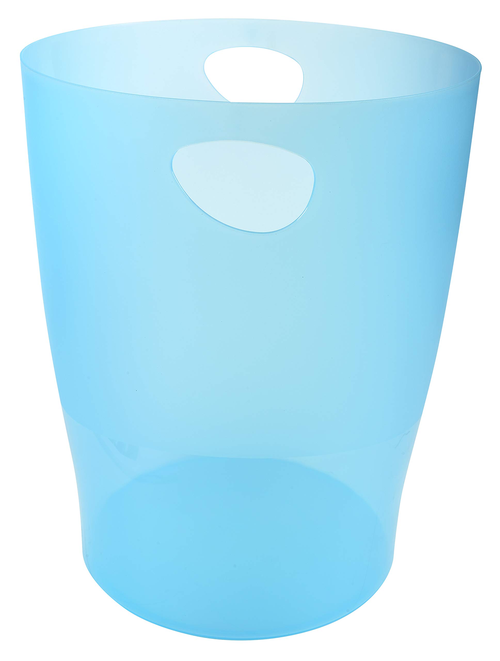 Exacompta - Ref 45383D - Ecobin Waste Paper Bin- 263 x 263 x 335mm in Size, Large Waste Capacity of 15 Litres, Easy Clean Interior -Translucent Turquoise