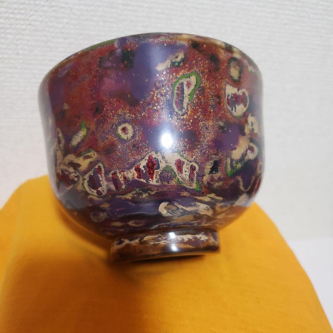 茶碗ノンコウ写葵 御紋写茶碗 佐々木虚室 造 帰来窯 のんこう黒楽茶碗