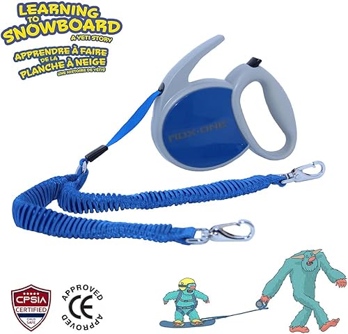 Miniatura 3 de MDXONE Arnés de snowboard para niños con correa retráctil y amortiguadores y arnés de asiento extraíble Azul