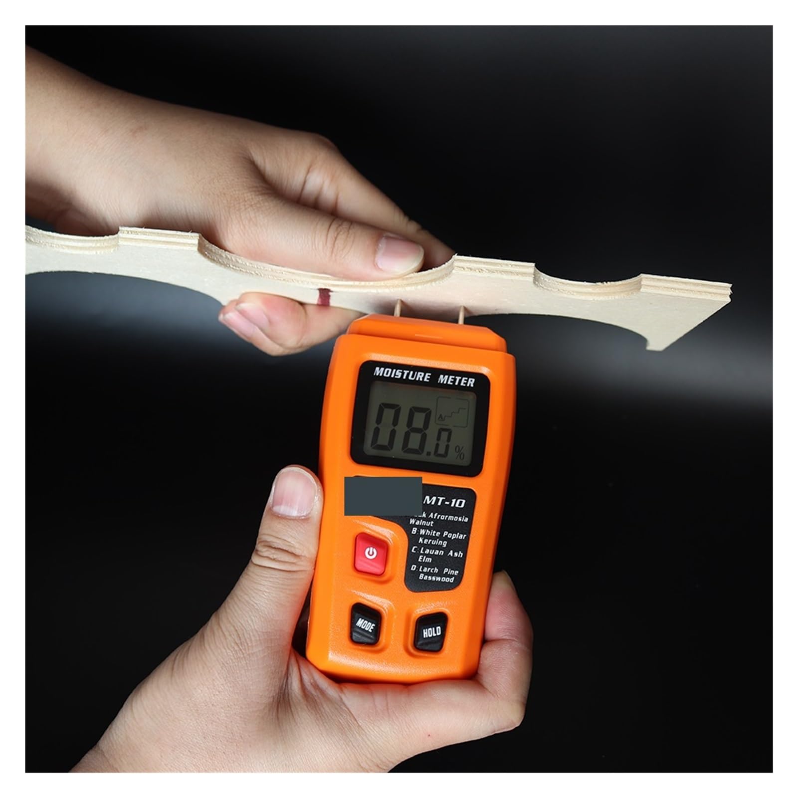 MT-10 EMT01 Misuratore di umidità del Legno Tester Igrometro Rilevatore densità'albero Grigio Arancione Piccolo Errore(Szary)