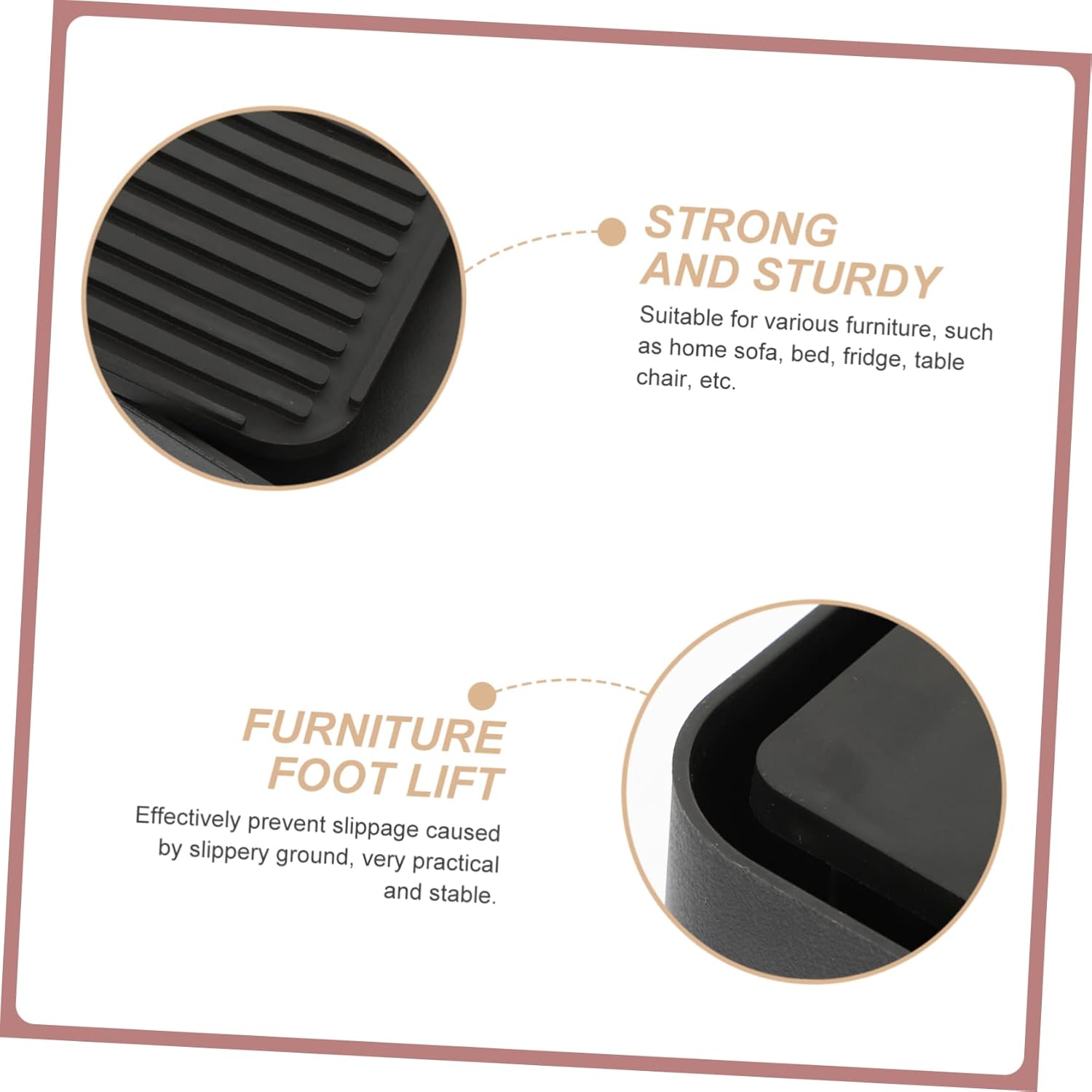 Zerodeko 1set Adjustable Heavy Duty Bed Risers Furniture Elevators for Sofa Couch and Table for and Home Use Prevents Sliding and Protects Floors