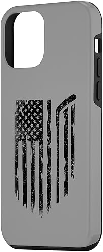 Miniatura 2 de Funda para iPhone 12 mini Hockey con la bandera estadounidense para hombres, mujeres y niños