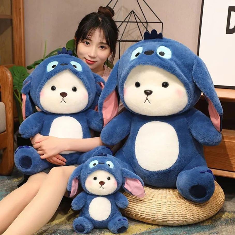 Image of Liquortees Big Teddy Bear Soft Toy, Soft Toys for Baby Girl, Baby Plushies Hoddy Teddy Bear, Kids Toys, Stuffed Toys, for Girls - (28 Cm Blue)