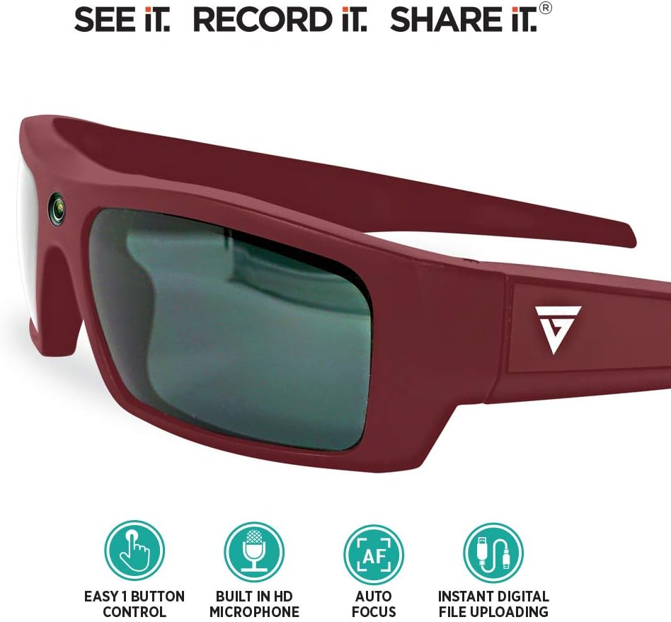 Super Brands GoVision SOL 1080p HD Camera Glasses Video Recording Sport Sunglasses with Bluetooth Speakers and 15mp Camera - Maroon Exclusive Discount 70% Price GoVision SOL 1080p HD Camera Glasses Video Recording Sport Sunglasses with Bluetooth Speakers and 15mp Camera - Maroon