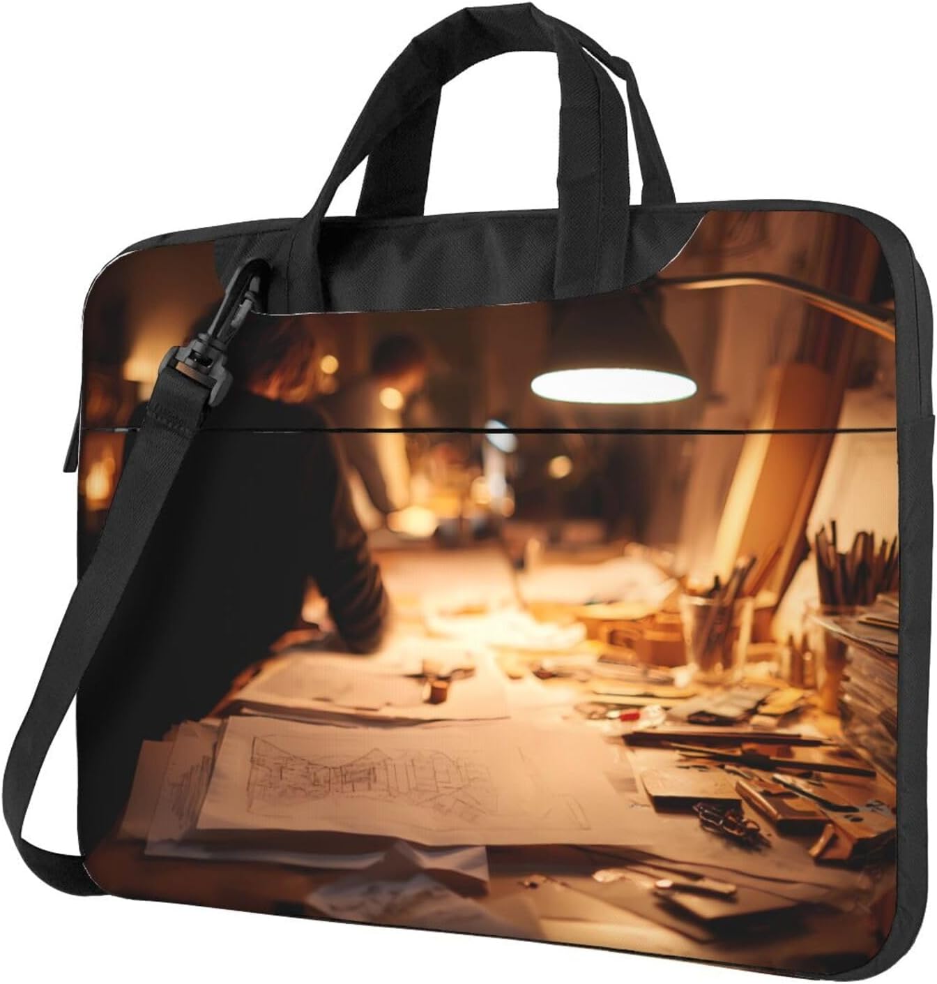 Laptop Bag with Unique Busy Studio Pattern Light and Easy To Carry for Business Trips Work and Study