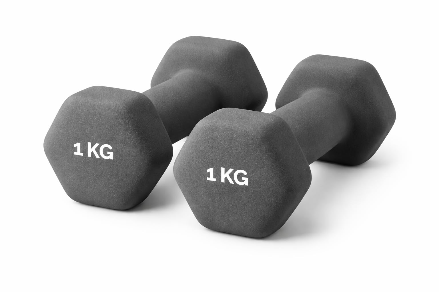 Wagi do siłowni w domu Fitness Hantle sześciokątne neoprenowe, antypoślizgowe | Para Dipped dumbbell (2 x 1 kg)