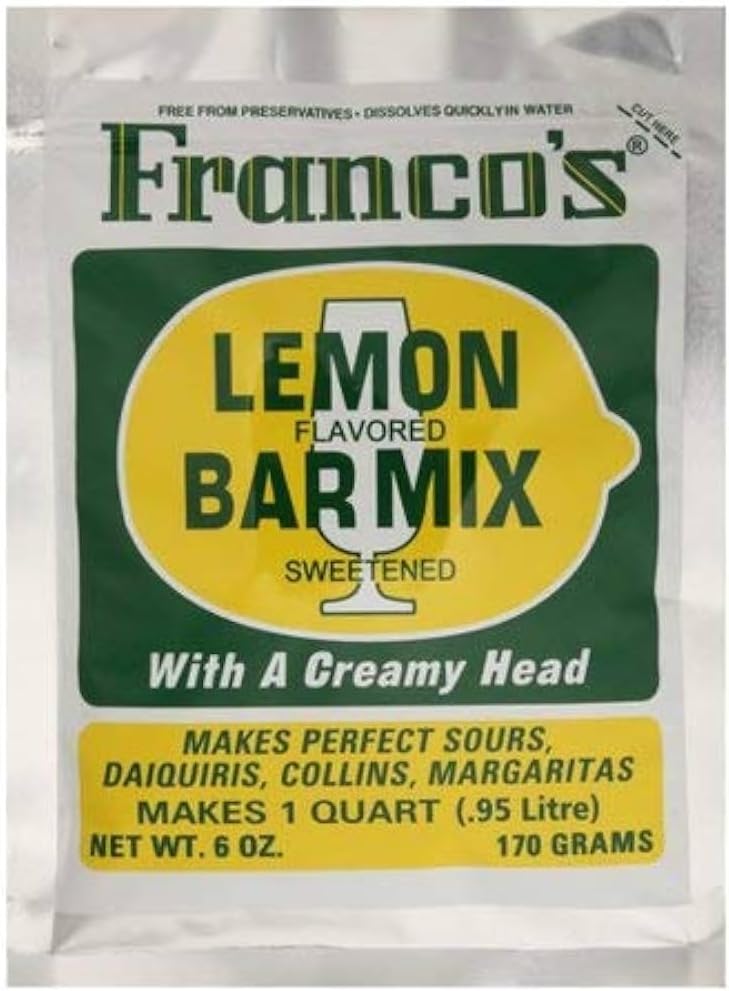 Cocktail Mix Franco's Lemon Bar Mix 6 Oz.single Pouch/ 1 Quart