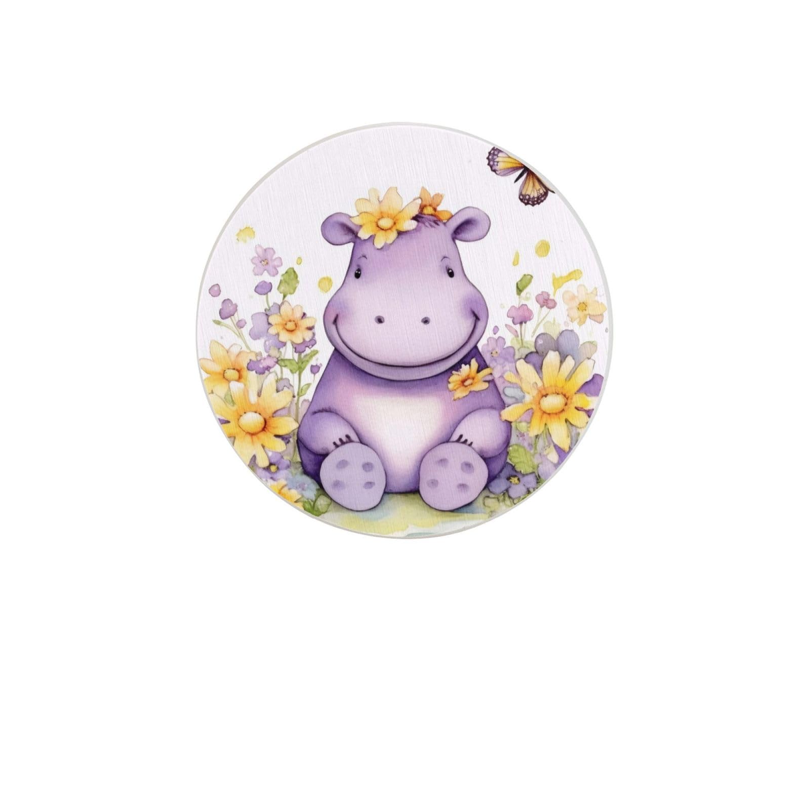 Butterfly Absorbent Drink Coasters Diatomaceous Round Coaster 4 Inch Reusable Cup Coasters Set 4pc