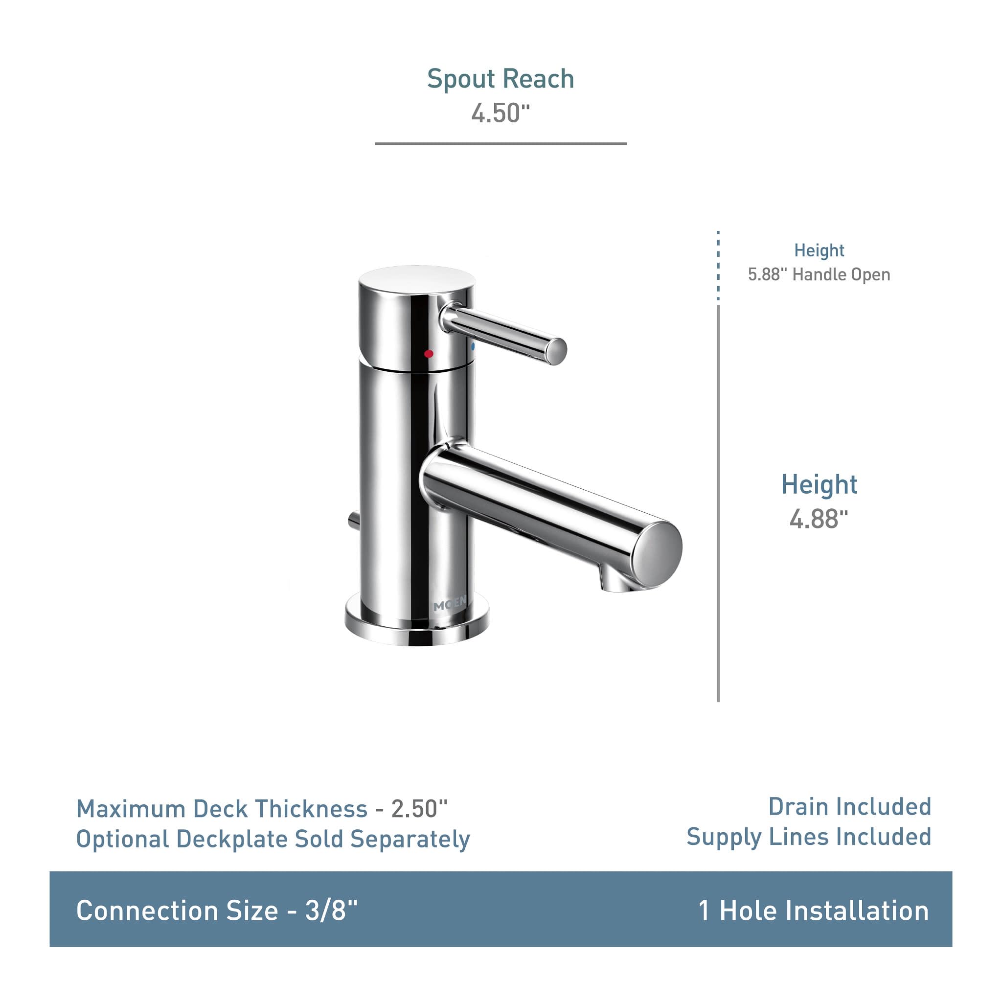 Moen Align Brushed Gold One-Handle Single Hole Low Profile