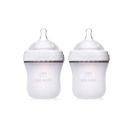 Biberón de silicona anticólico, 6 onzas, blanco (paquete de 2)