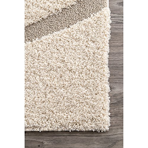 Image of Tauhid Carpet Handmade Super Soft Shag Carpet Rug Microfiber Area Carpet Rug for Living Room, Bedroom, Home Decor 6x6 Square Cream Beige.