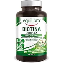 Equilibra Biotina Altodosata 450 mcg, per Capelli e Unghie, con Zinco, Rame, Selenio, Estratti di Ortica, Miglio, Equiseto, Vegan, Senza Glutine, Privo di Lattosio, 90 Capsule