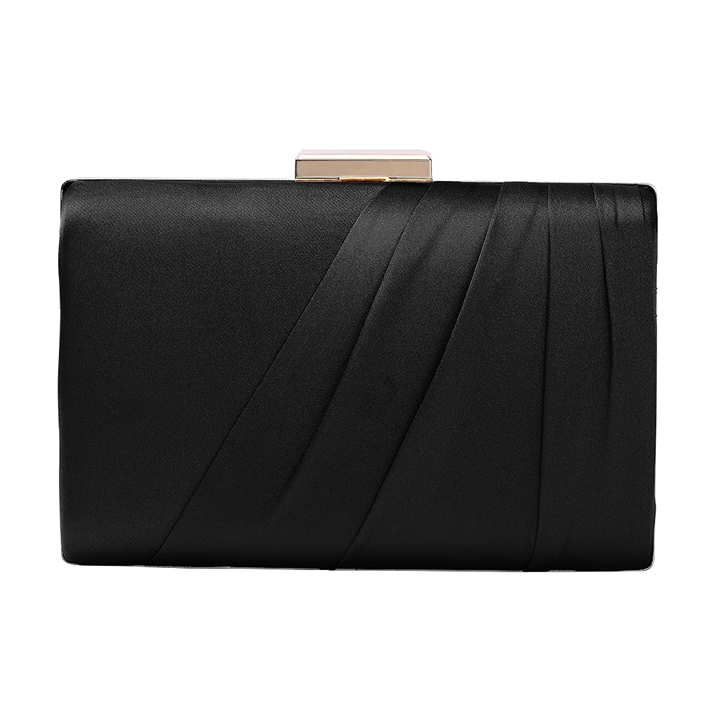 Pleated Satin Clutch Purse For Women Wedding Bridal Clutch Bag Prom Party Clutch