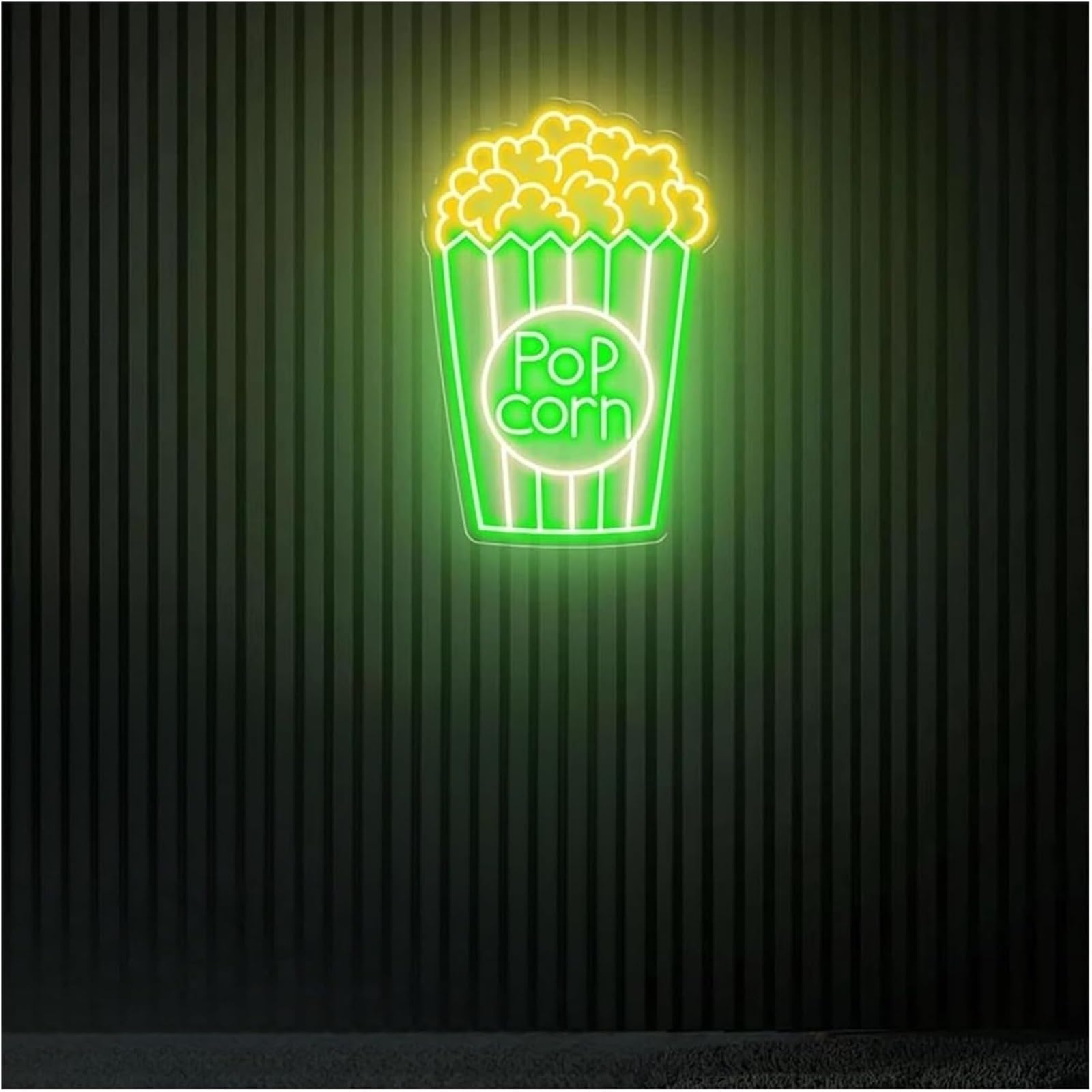 Wexxaii neon Light Sign Soothing Atmosphere Lamp Neon Sign Popcorn Snack Bar Movie Room Decor(F,50X34CM)