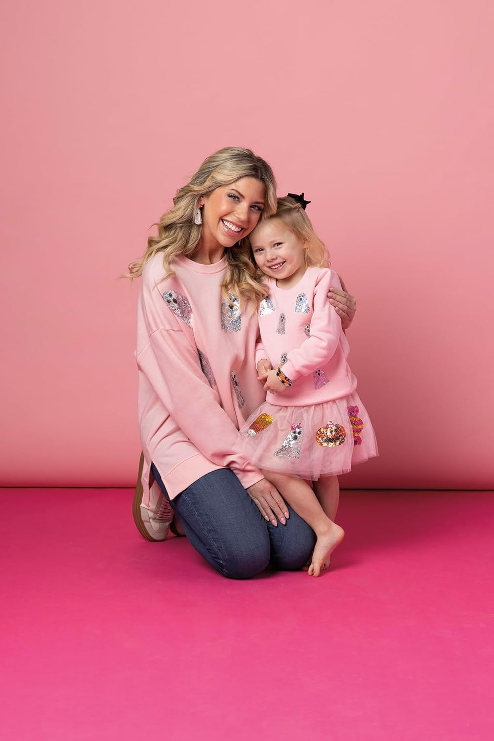 Mud Pie girls Sparkle Ghosts Sweatshirt - Image 2